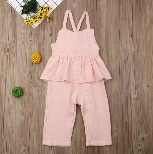 Sleeveless Backless Jumpsuit - Pink