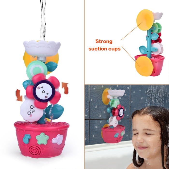 9 PCs Bath Toys for Toddlers, Flower Waterfall Water Station