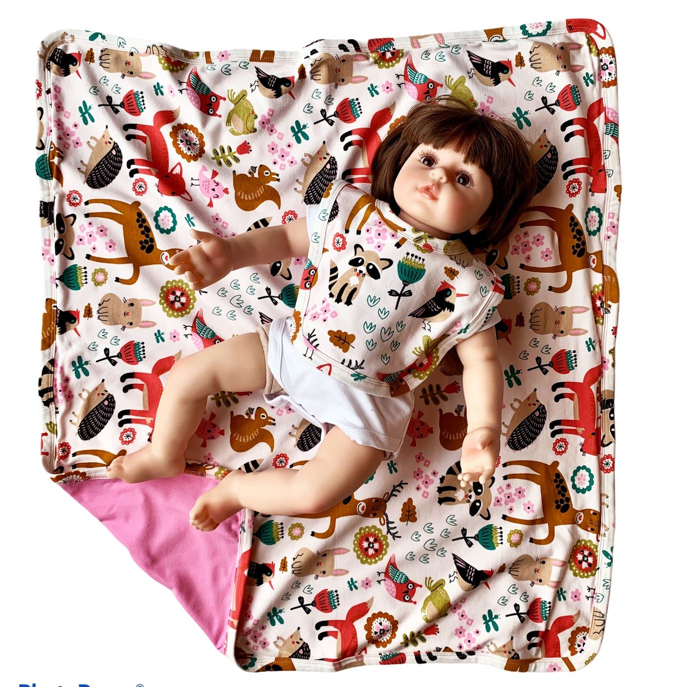 Baby Forest Animal Blanket & Bib Gift Set