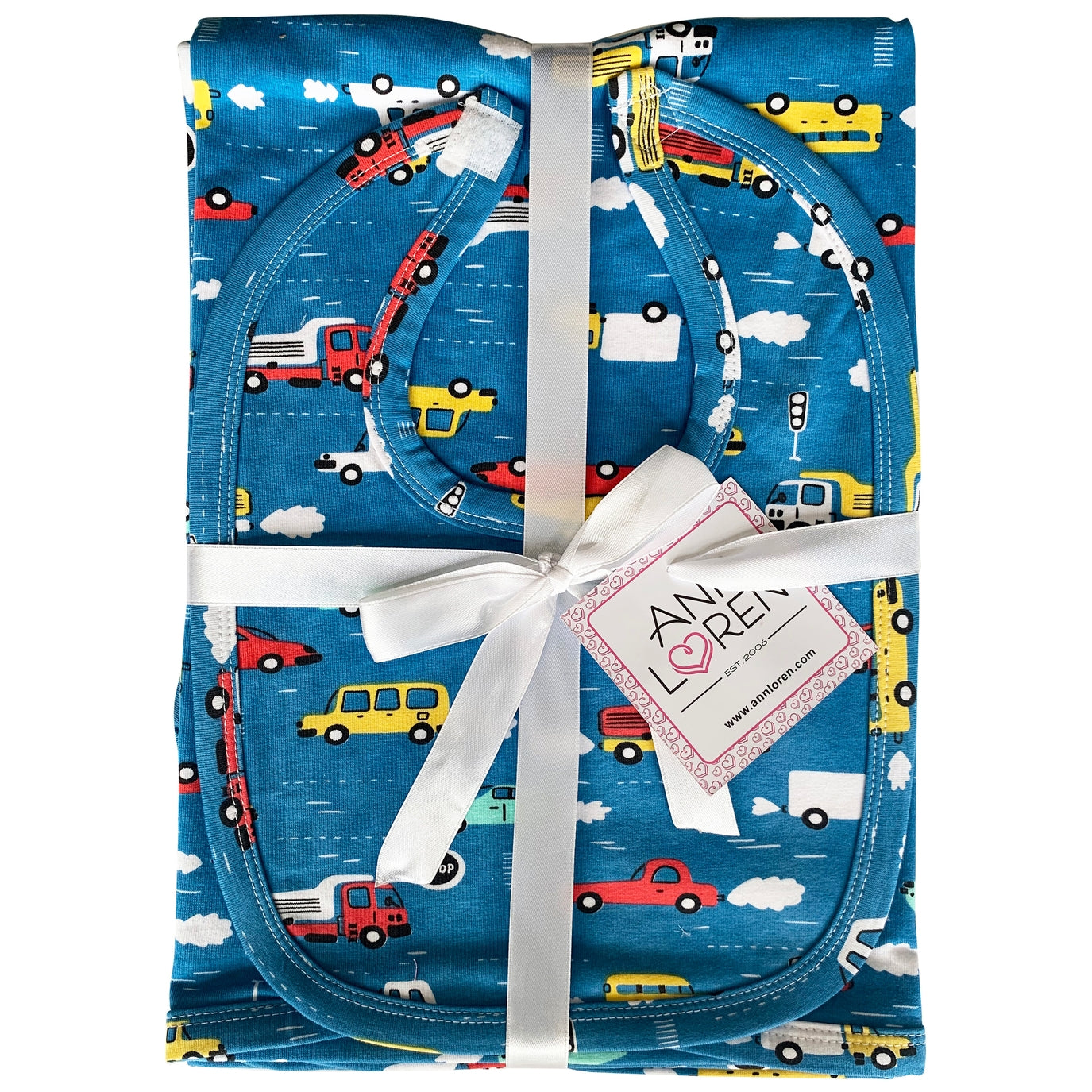 Cars Truck Blanket & Bib Baby Gift Set