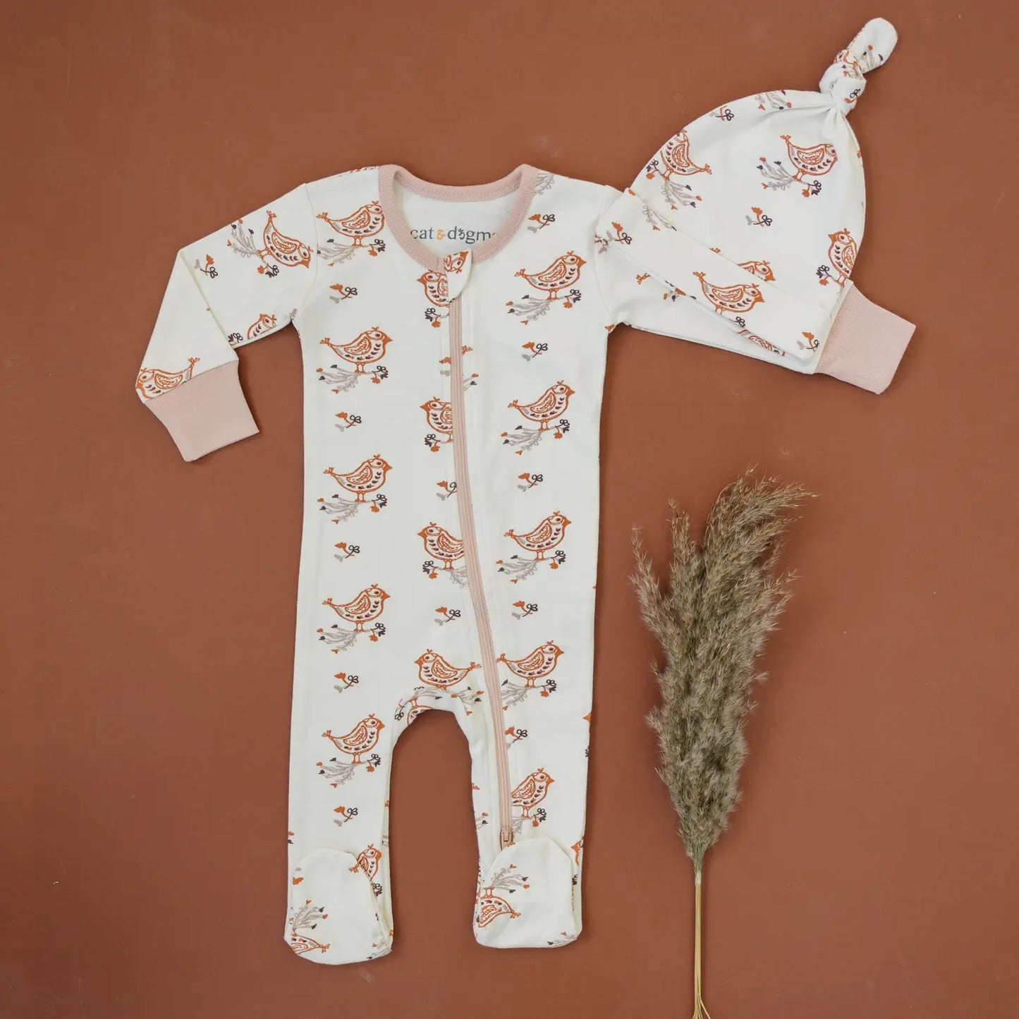 Celadon Quail Organic Baby Footie Pajamas