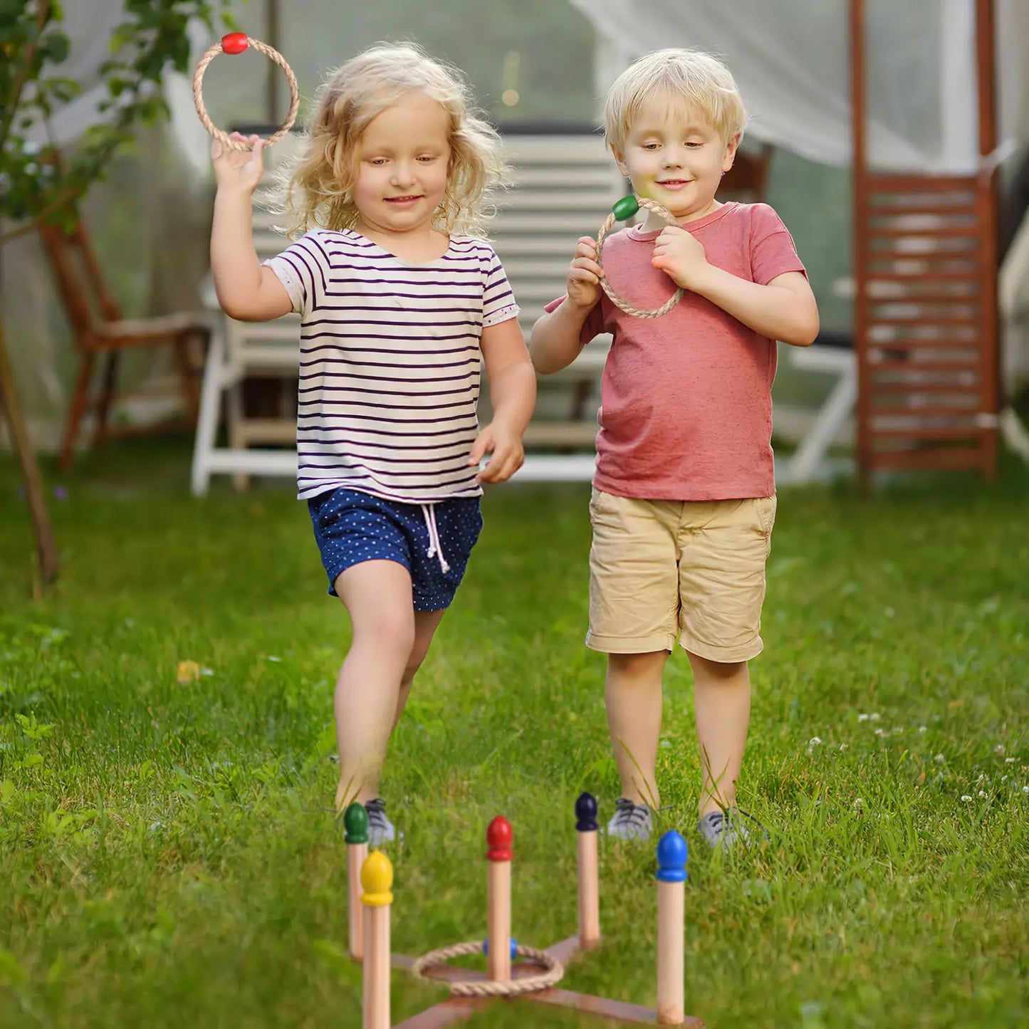 Wooden Ring Toss Outdoor Game
