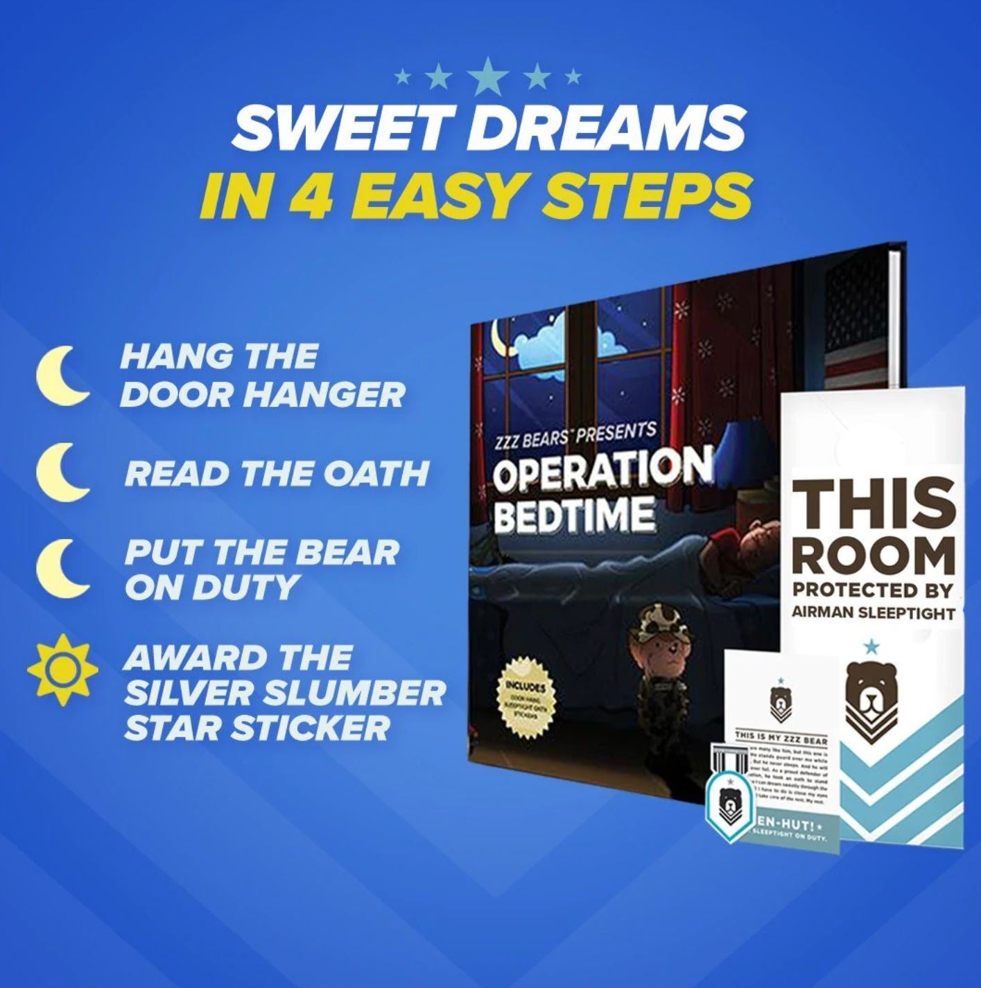 Airman Sleeptight - Air Force Teddy Bear with Storybook & Sleep System