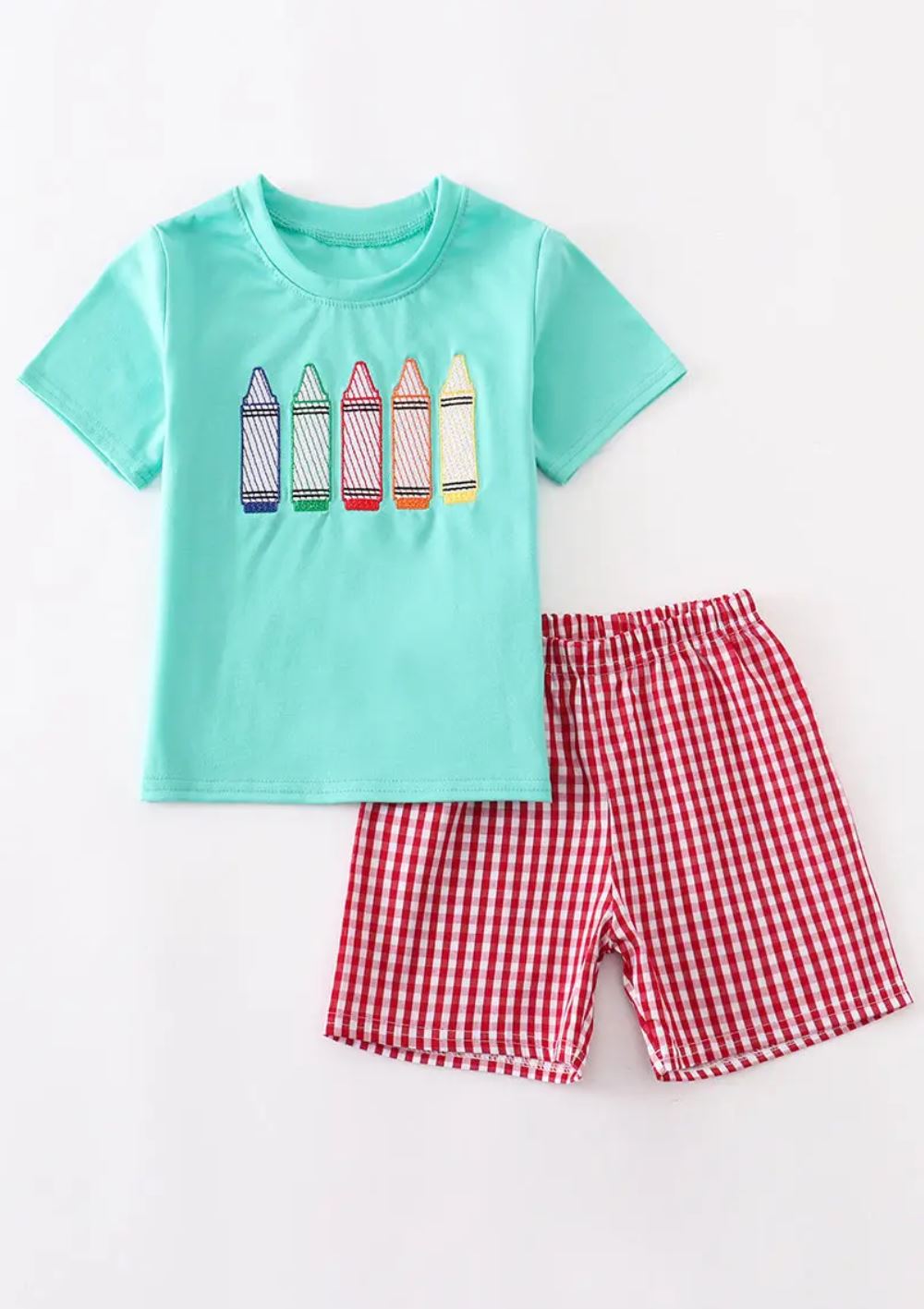 Crayon Embroidered Shorts Set