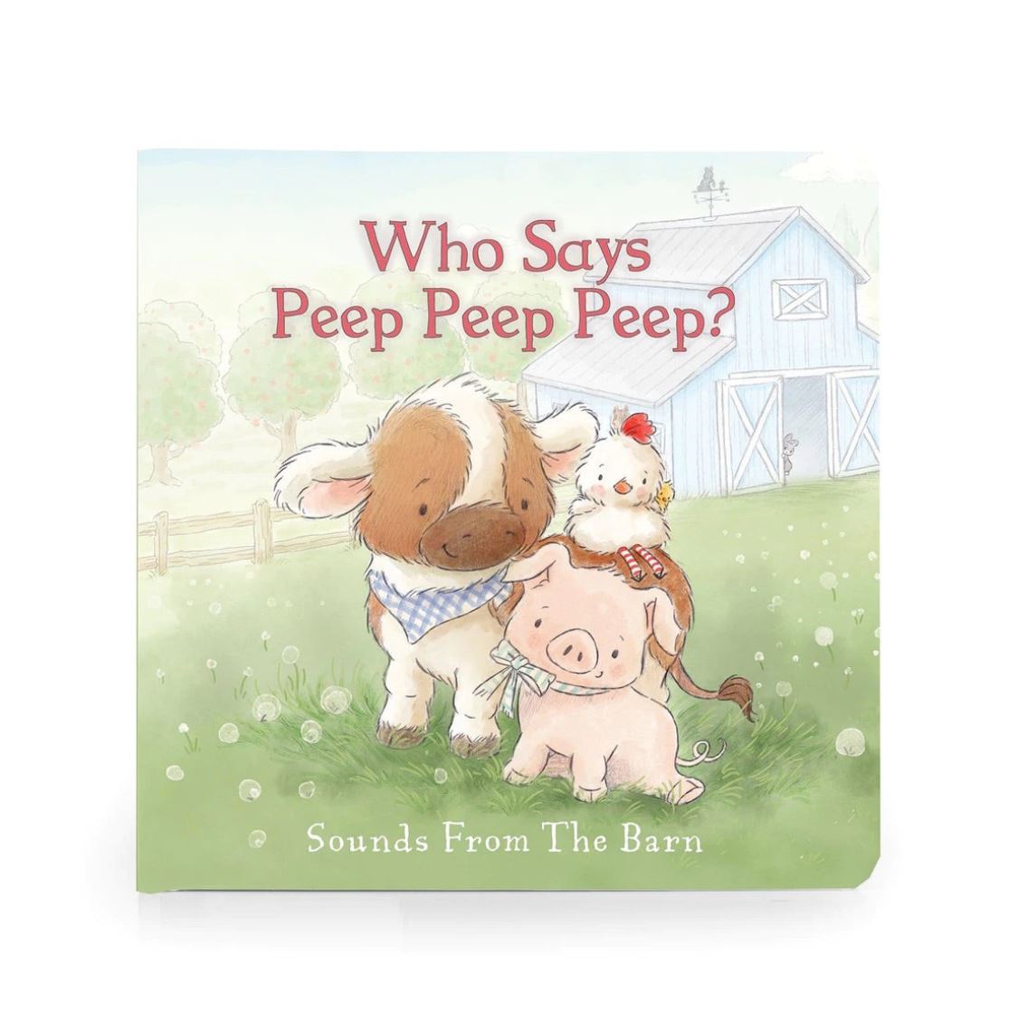 'Who Says Peep Peep' Board Book and Moo Moo Stuffie Combo Set