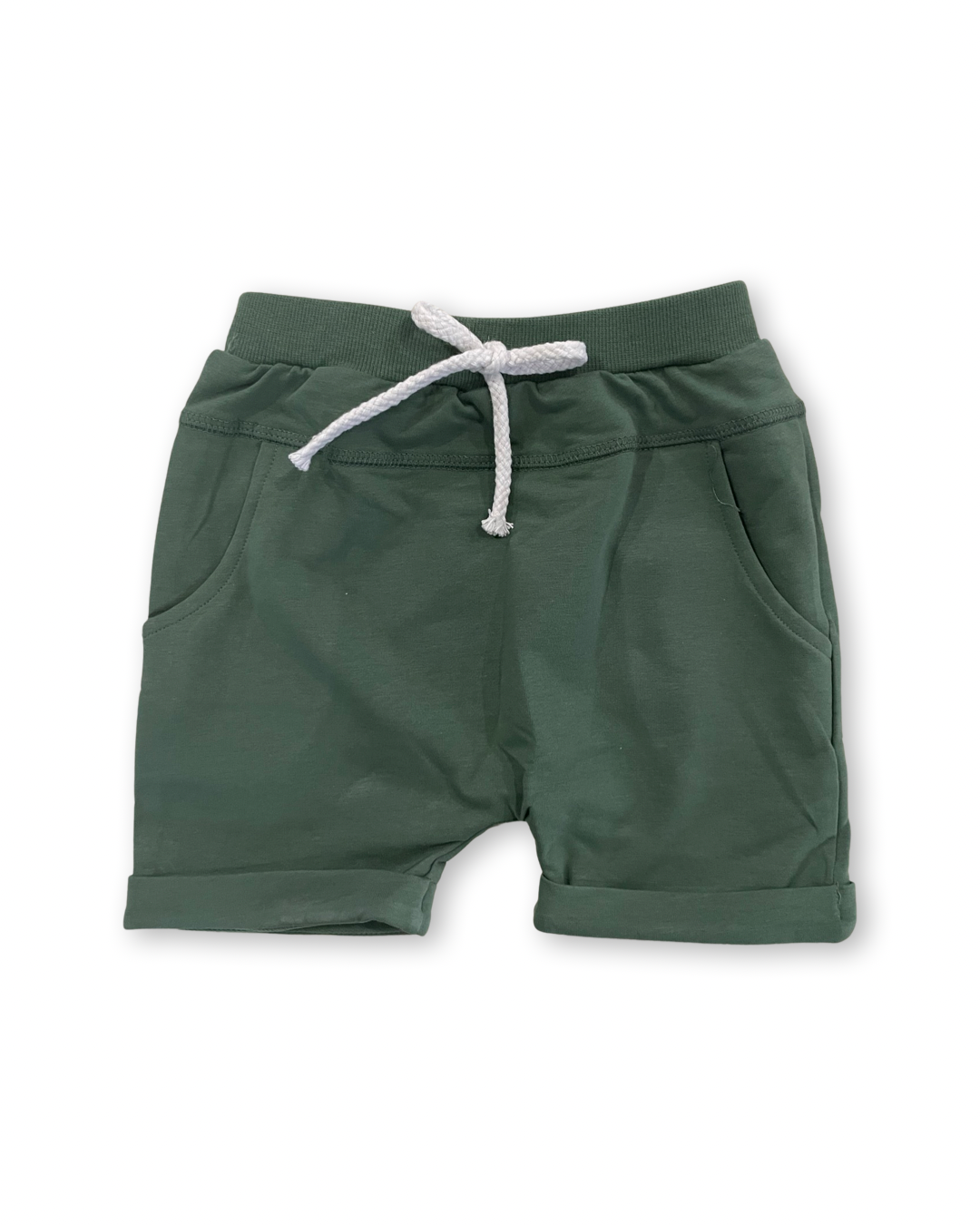 Gray and Green Shorts Set