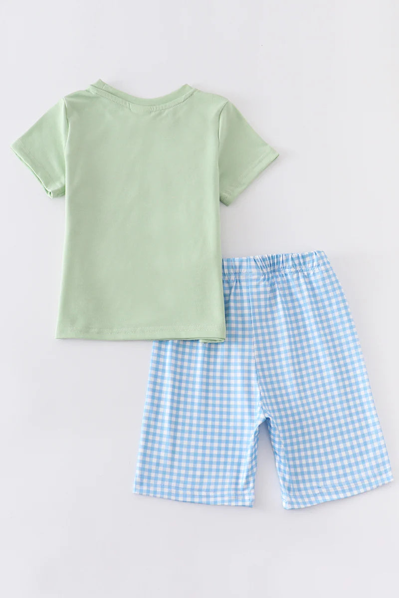 Green Duck Applique Shorts Set