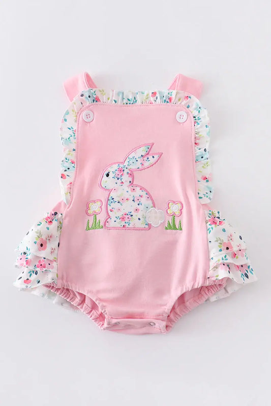 Floral Bunny Applique Romper