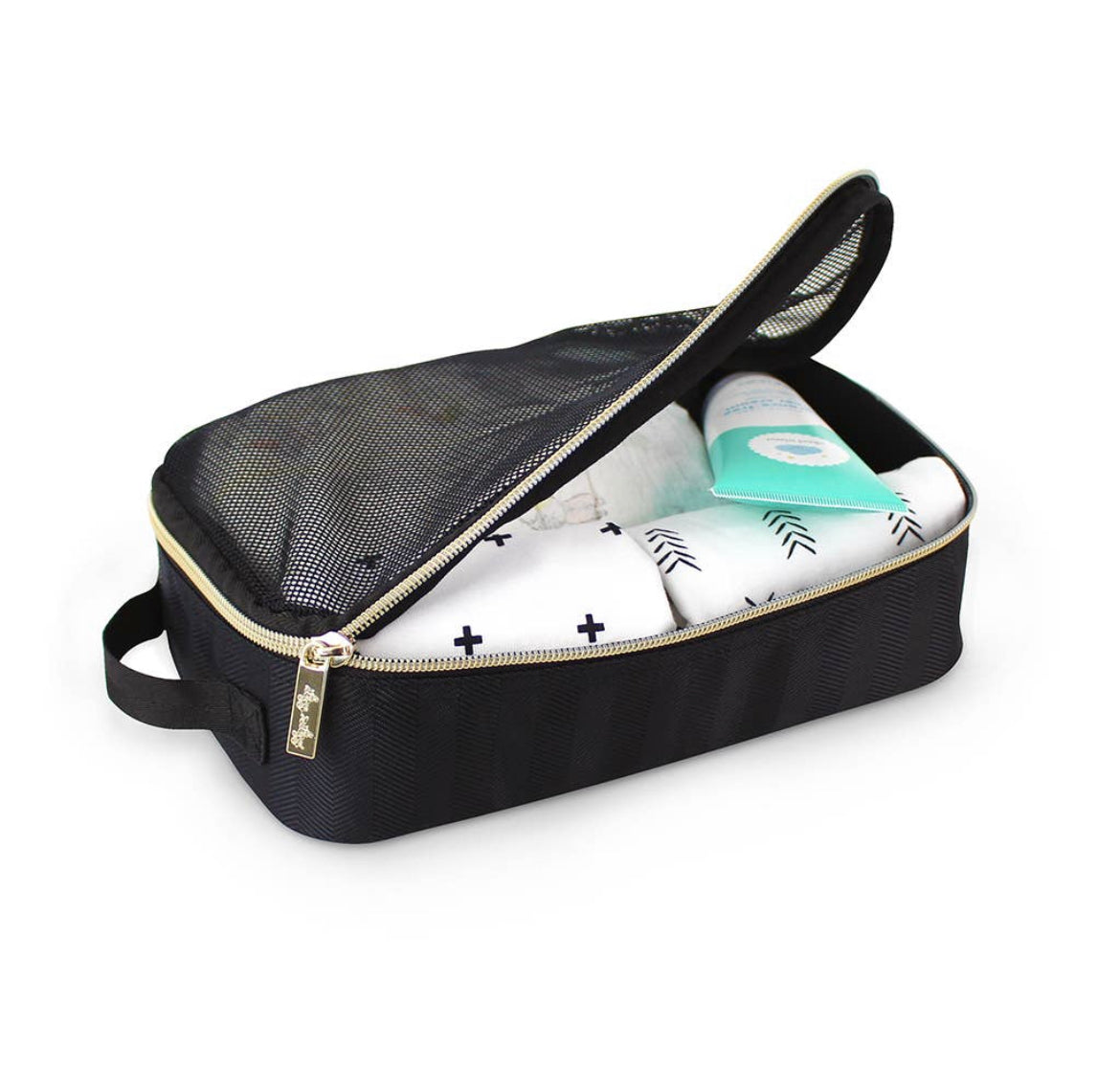 Itzy Ritzy Black & Gold Pack Like a Boss Diaper Bag Packing Cubes