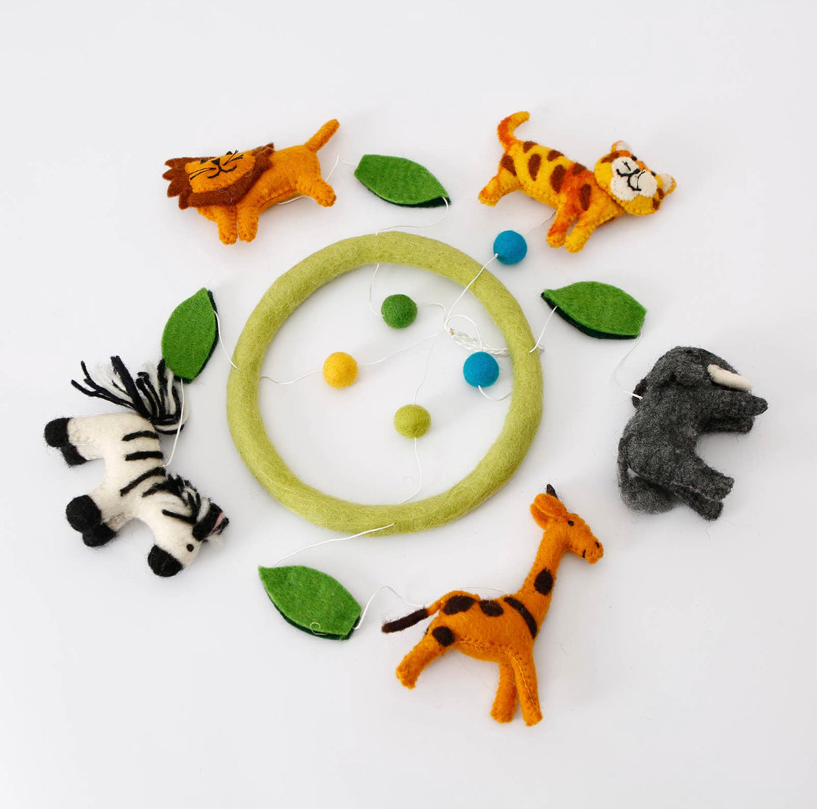 Wool Felt Baby Mobile - Zoo Animals