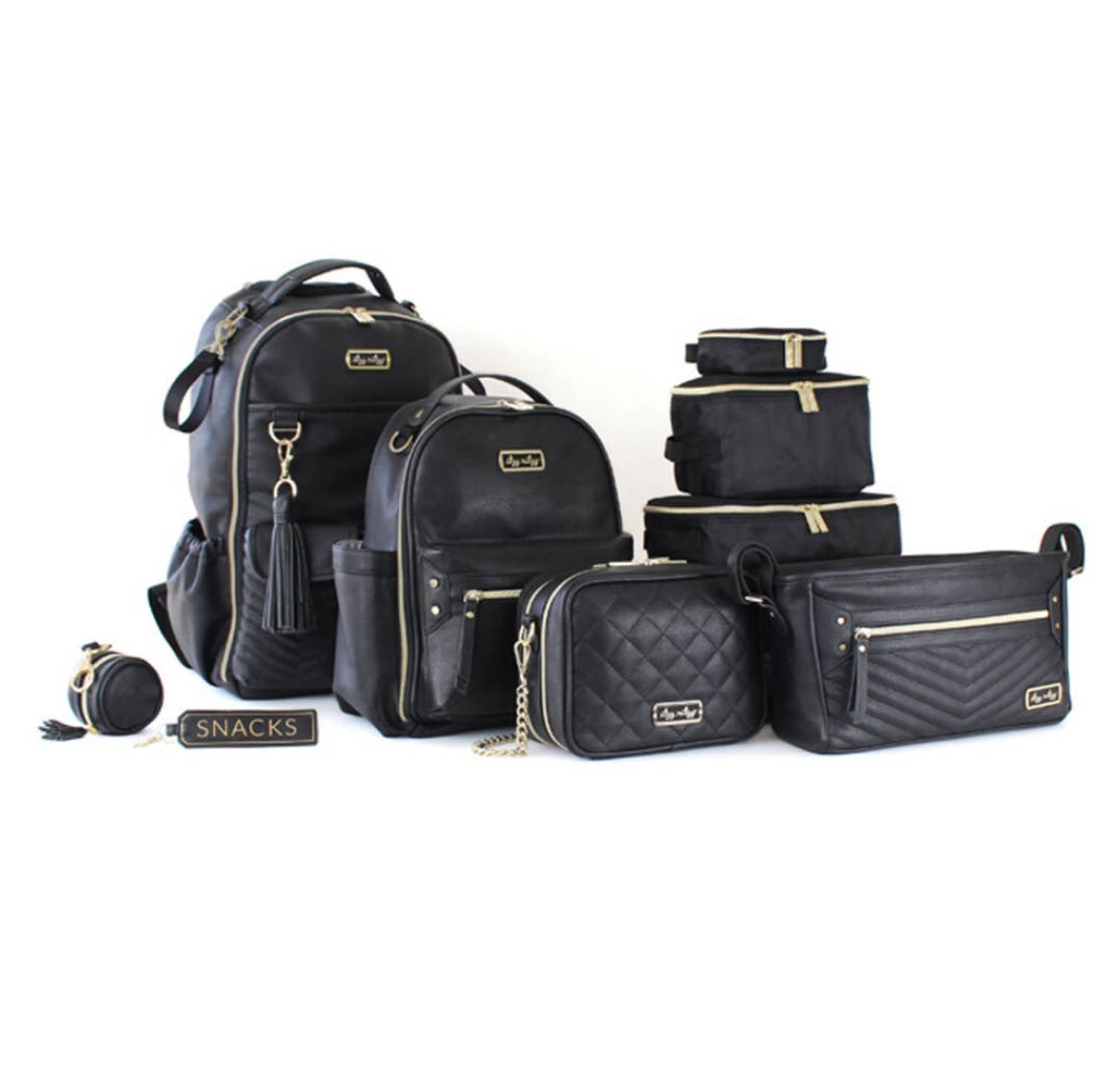 Itzy Ritzy Black & Gold Pack Like a Boss Diaper Bag Packing Cubes